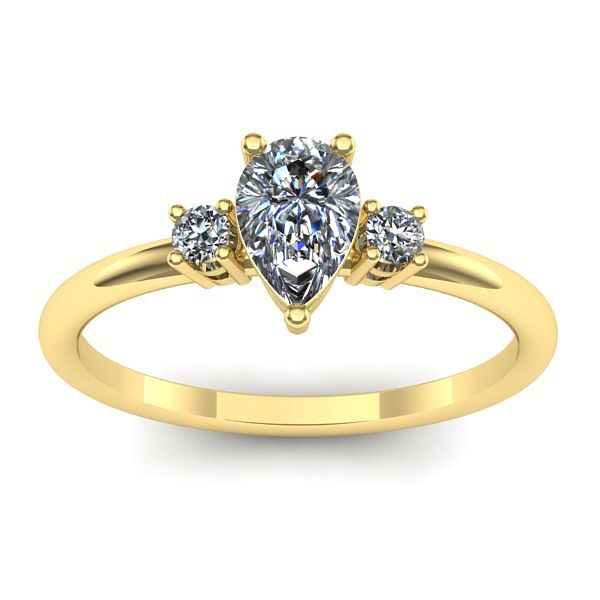 Inel logodna cu diamant pear
