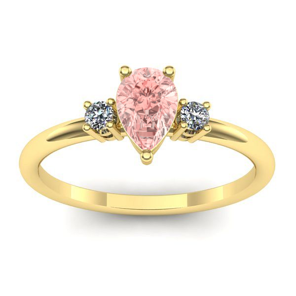 Inel de logodna cu diamant de laborator roz lacrima