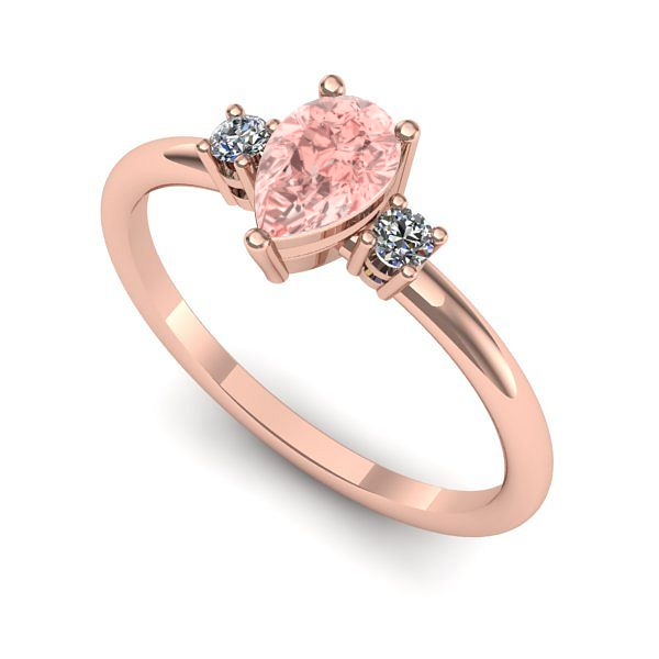 Inel logodna din aur roz cu diamant de laborator roz