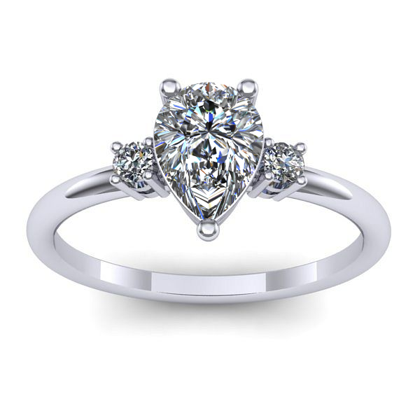 Inel logodna cu diamant pear