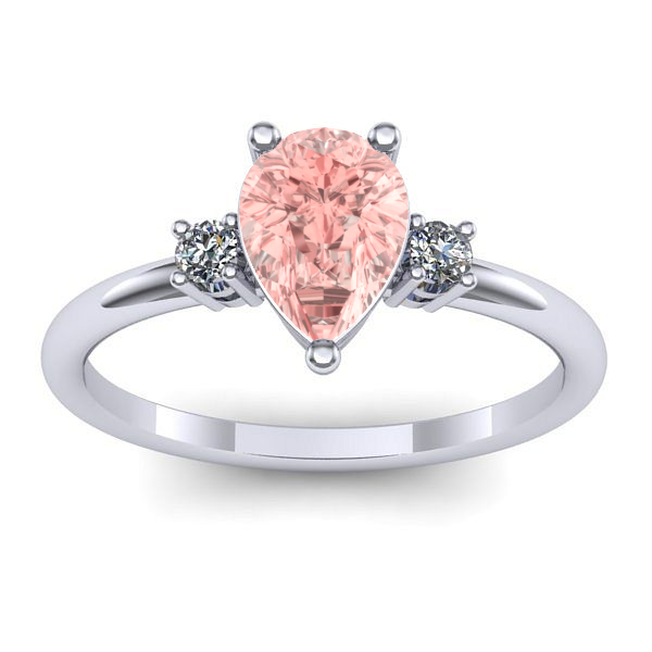Inel cu diamant de laborator roz lacrima