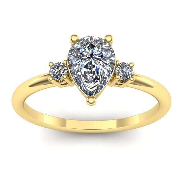 Inel logodna cu diamant pear