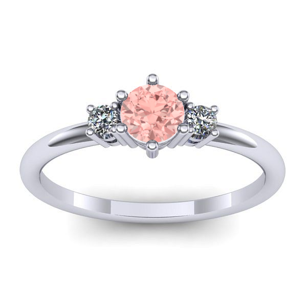 Inel logodna cu diamant de laborator roz rotund