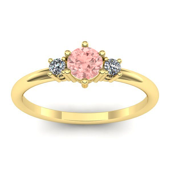 Inel logodna cu diamant de laborator roz rotund