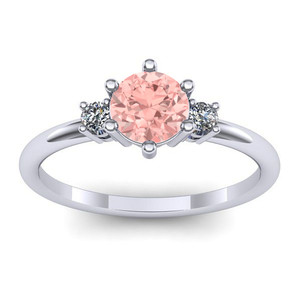 Inel cu diamant de laborator roz rotund