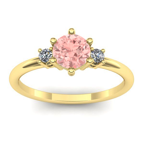 Inel logodna cu diamant de laborator roz rotund