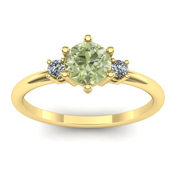 Inel logodna cu diamant de laborator verde rotund