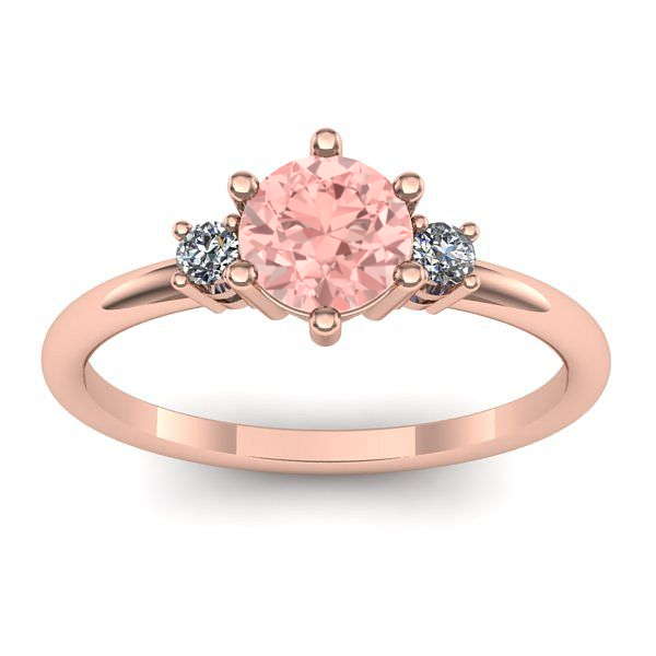 Inel de logodna cu diamant de laborator roz rotund