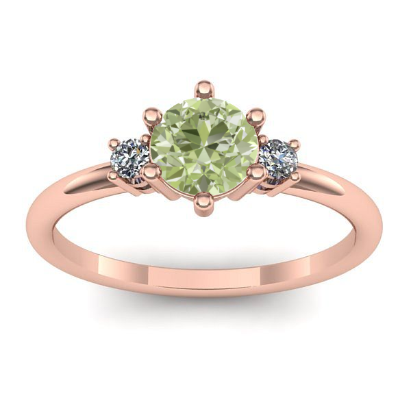 Inel logodna cu diamant de laborator verde rotund