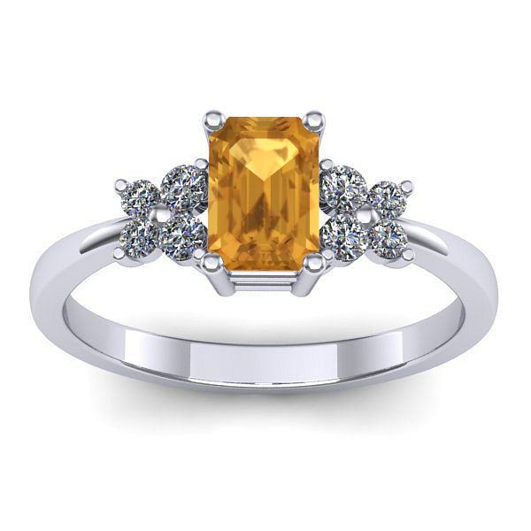 Inel logodna cu citrin dreptunghiular