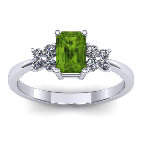 Inel de logodna cu peridot dreptunghiular