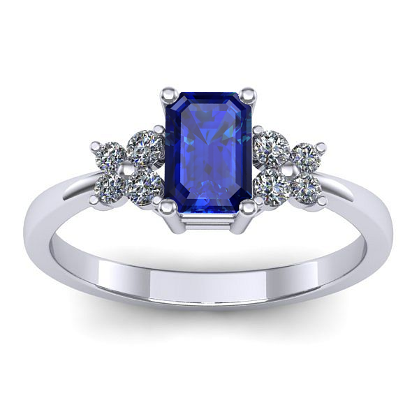 Inel logodna cu safir dreptunghiular