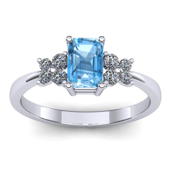 Inel de logodna cu topaz blue dreptunghiular