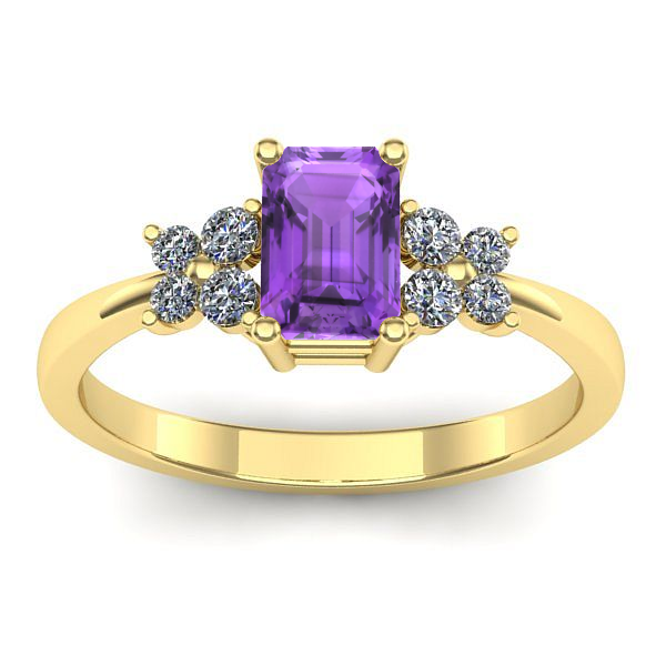 Inel logodna cu ametist dreptunghiular