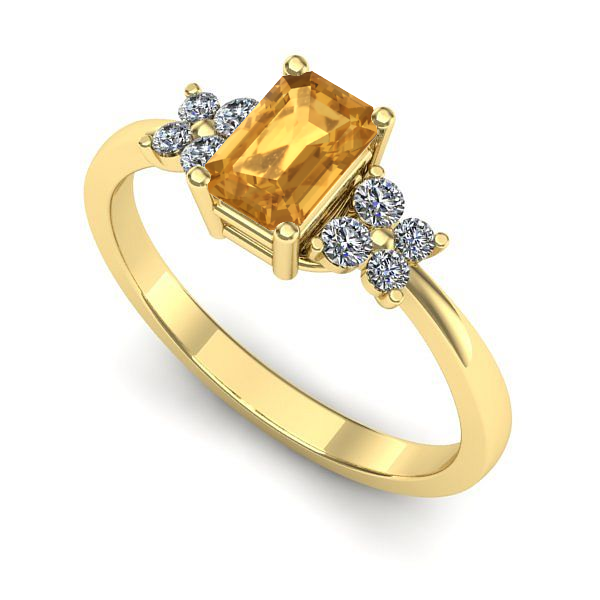 Inel de logodna din aur galben cu citrin