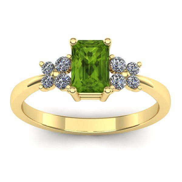 Inel de logodna cu peridot dreptunghiular