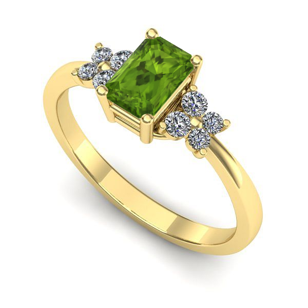 Inel de logodna din aur galben cu peridot