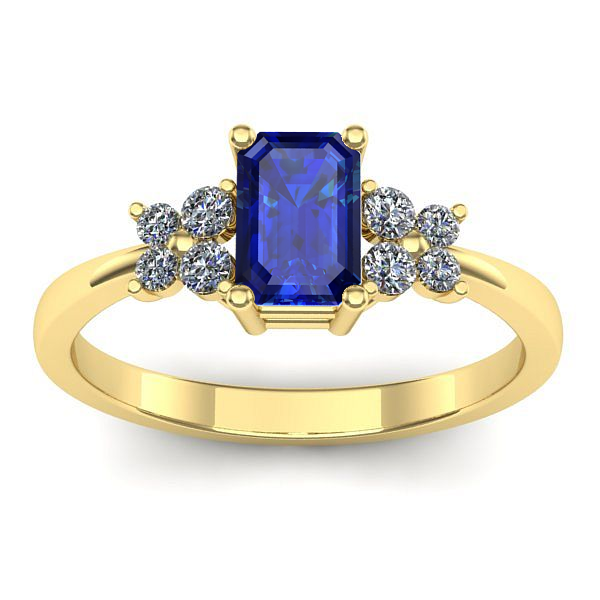 Inel cu safir dreptunghiular