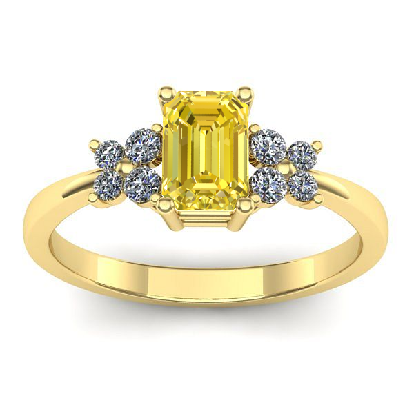 Inel de logodna cu safir galben dreptunghiular