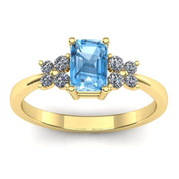 Inel cu topaz blue dreptunghiular