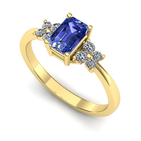 Inel din aur galben cu tanzanit