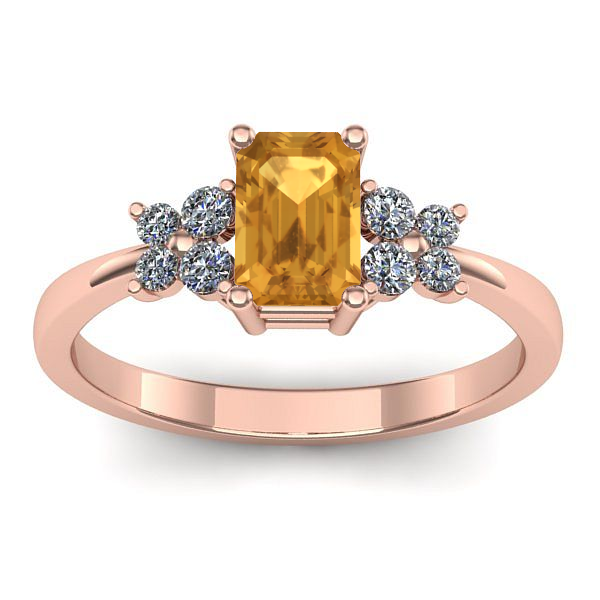 Inel logodna cu citrin dreptunghiular