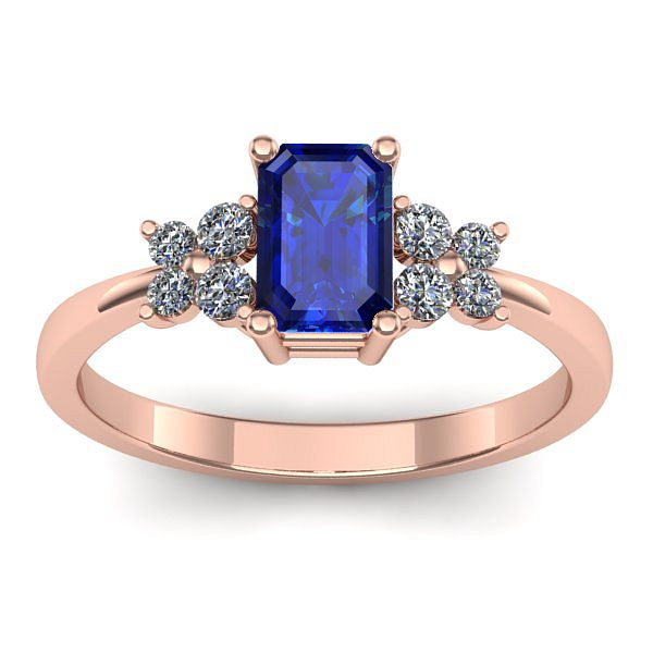 Inel de logodna cu safir dreptunghiular