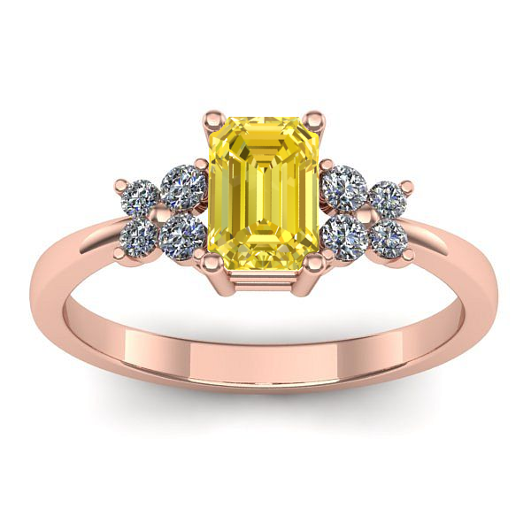 Inel cu safir galben dreptunghiular