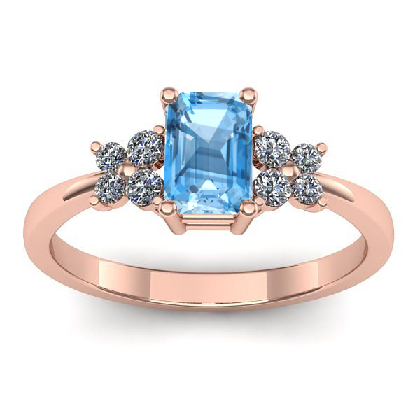 Inel cu topaz blue dreptunghiular