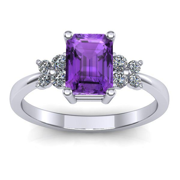 Inel cu ametist dreptunghiular