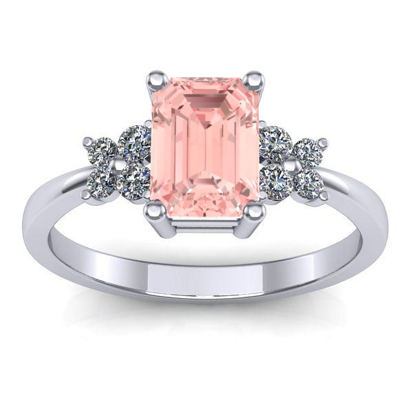 Inel de logodna cu diamant de laborator roz dreptunghiular