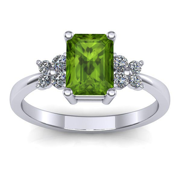 Inel logodna cu peridot dreptunghiular