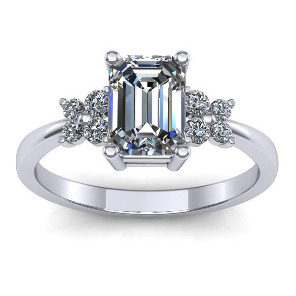 Inel cu safir alb dreptunghiular