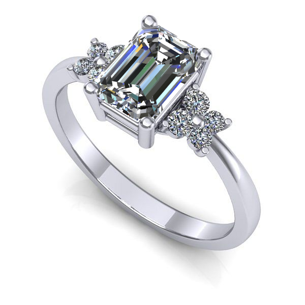 Inel de logodna din aur alb cu diamant de laborator