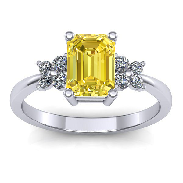 Inel cu safir galben dreptunghiular