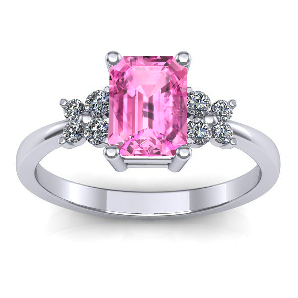 Inel de logodna cu safir roz dreptunghiular