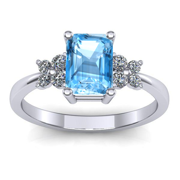 Inel de logodna cu topaz blue dreptunghiular