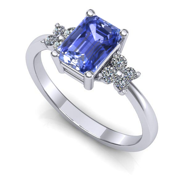 Inel din aur alb cu tanzanit