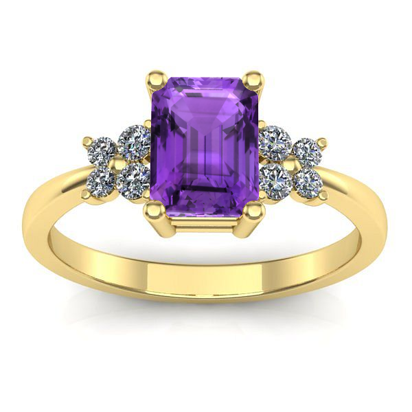 Inel cu ametist dreptunghiular