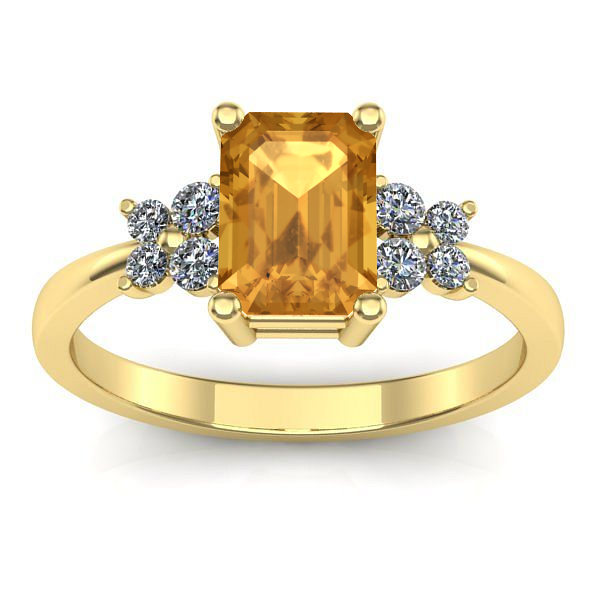 Inel logodna cu citrin dreptunghiular