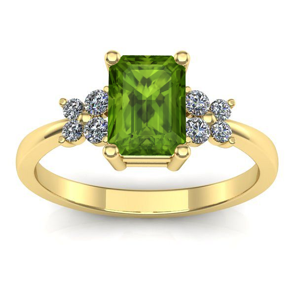 Inel logodna cu peridot dreptunghiular