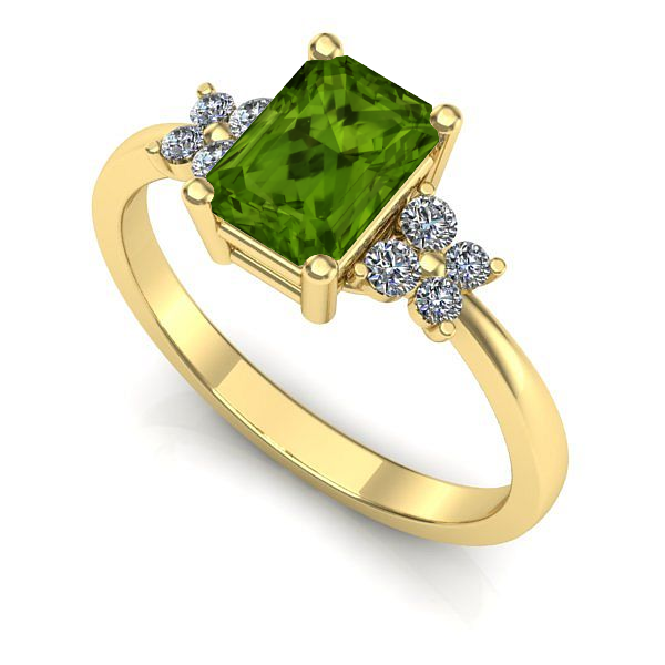 Inel de logodna din aur galben cu peridot