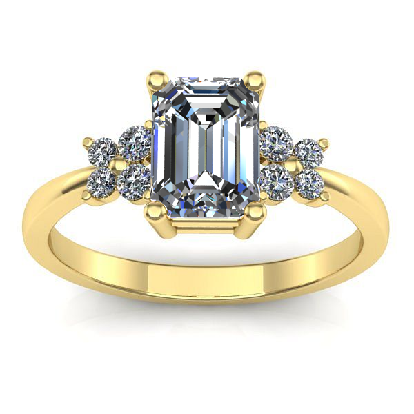 Inel de logodna cu diamant de laborator dreptunghiular