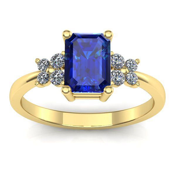 Inel de logodna cu safir dreptunghiular