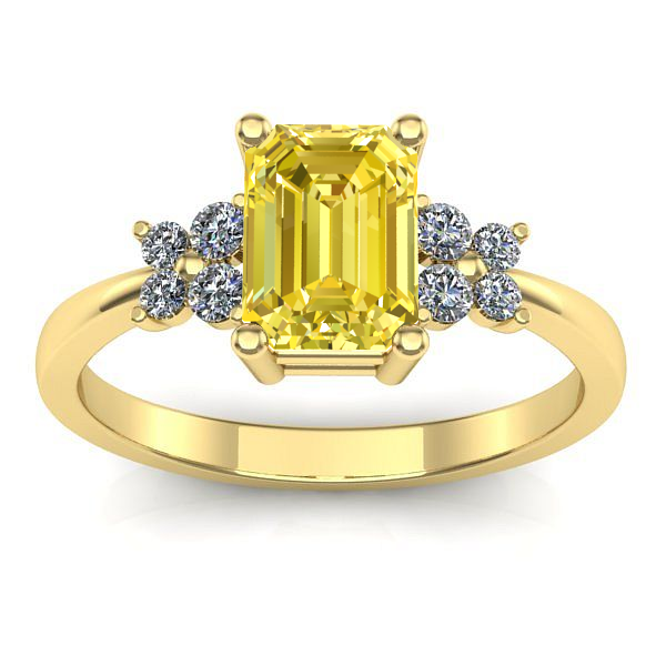 Inel de logodna cu safir galben dreptunghiular