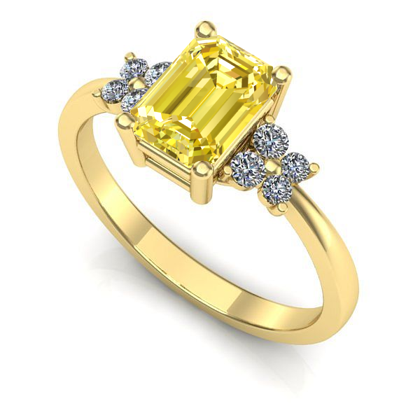 Inel logodna din aur galben cu safir galben