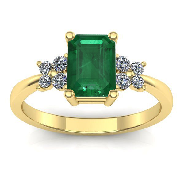 Inel de logodna cu smarald dreptunghiular