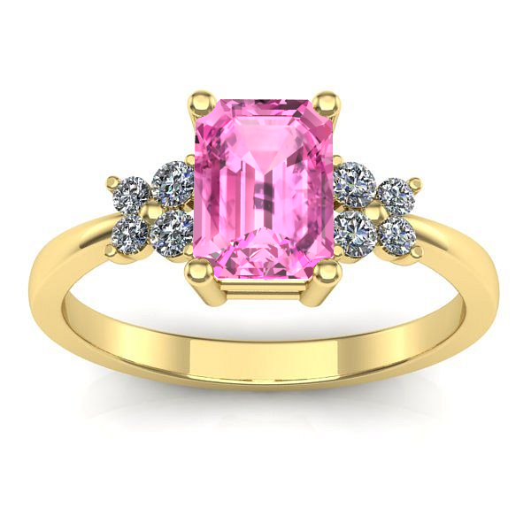 Inel de logodna cu safir roz dreptunghiular