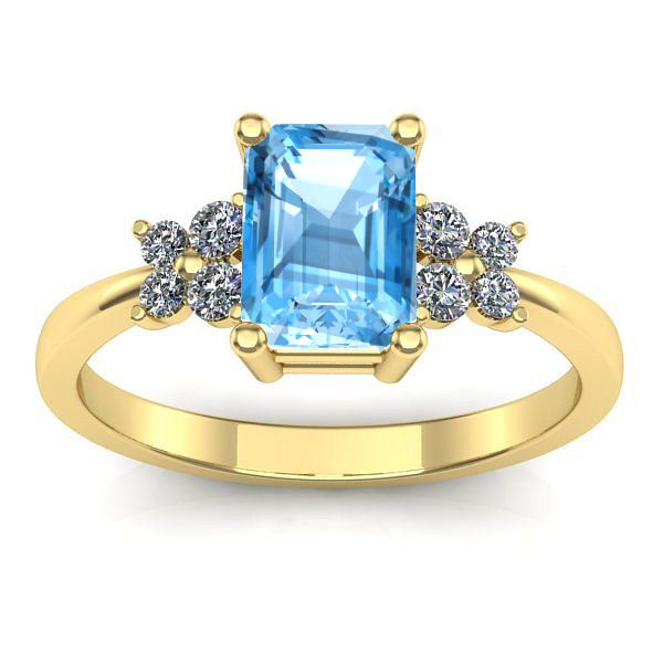 Inel cu topaz blue dreptunghiular