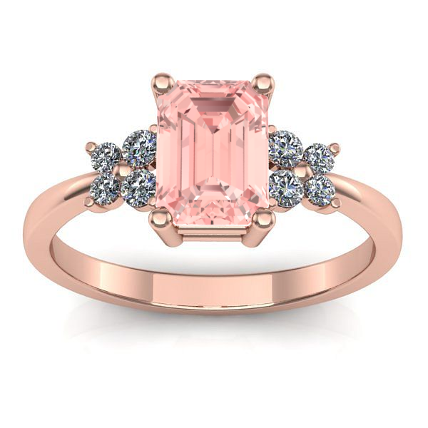 Inel de logodna cu diamant de laborator roz dreptunghiular